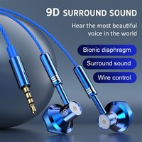 Headphon Headset 9D Stereo Earphones Mic In-ear Wired Headphones Bass Wire Earphon Earbud Phone Headset With Microphone