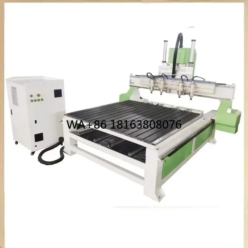 Woodworking Planar Engraving Machine Fully Automatic CNC Router Double Spindle 3-Axis One-to-four