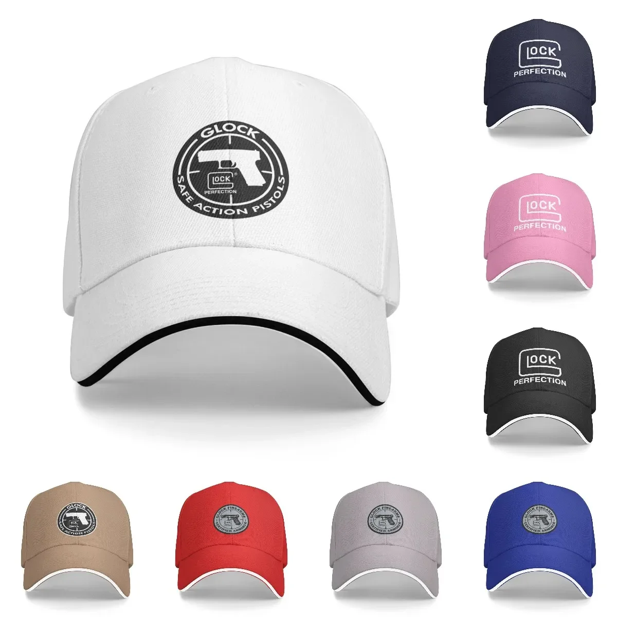 Taktische Glock-Baseballkappe für den ganzen Tag, verstellbare Rückseite, klassische Vintage-Trucker-Mütze, lässige Unisex-Golfmütze, Sport-Kopfbedeckung, Papa-Mütze