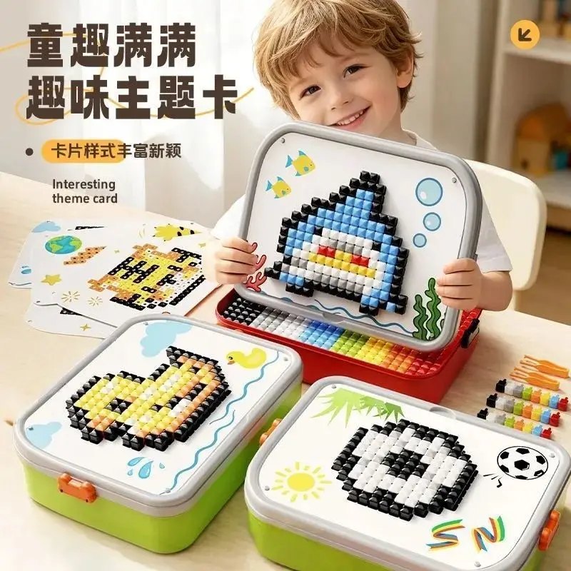3d-キノコネイルパズル-diy-大粒子プラグビルディングブロッククリエイティブスプライシングペグボードおもちゃ教育知性ゲーム