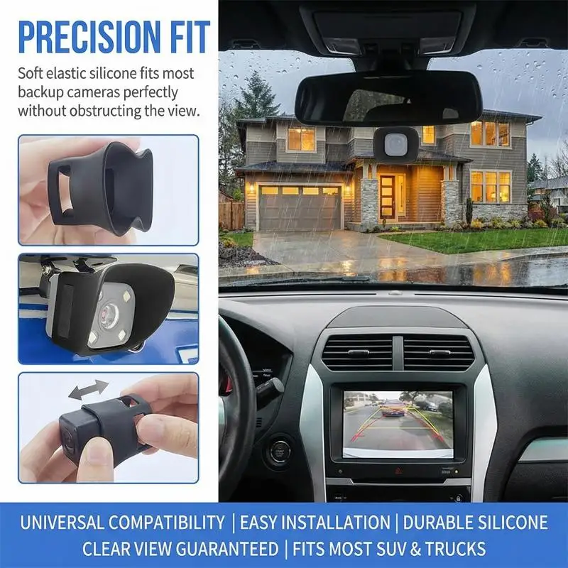 Car Backup Camera Rain Shield Silicone,Backup Camera For Car Anti-Rain Cover For Clear Reversing Image