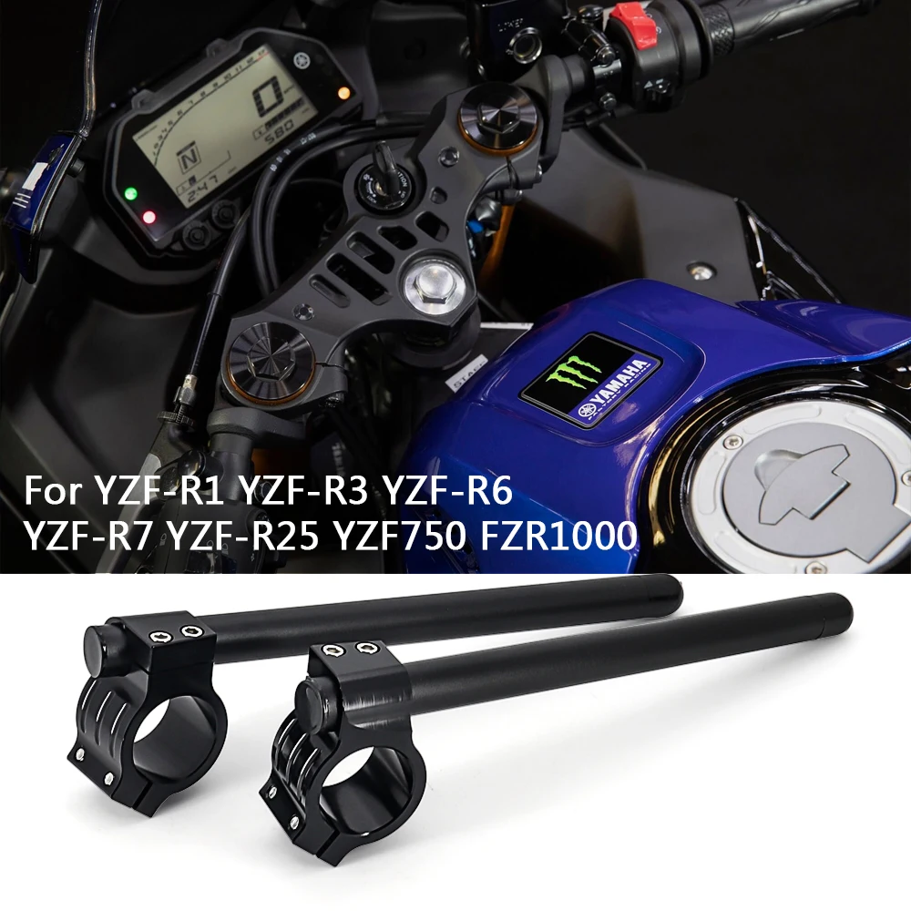 For Yamaha YZF-R1 YZF-R7 YZF-R6 YZF-R3 YZF-R25 YZF R1 R7 R6 R3 R25 Handlebar Racing Adjustable Clip On Ons Fork Handle Bar