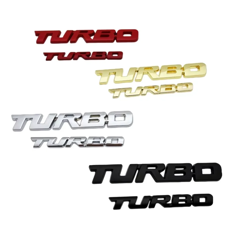 Metal 3D TURBO Logo Car Sticker Car Wing Fender Rear Trunk Emblem Badge Turbo Boost Loading Boosting Decal Auto Accessories