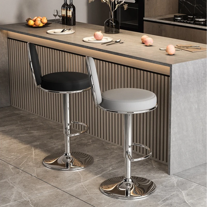

Light Luxury Modern Bar Chairs Living Room Lounge Metal High Foot Stool Rotating Lifting Restaurant Counter Stool Bar Furniture