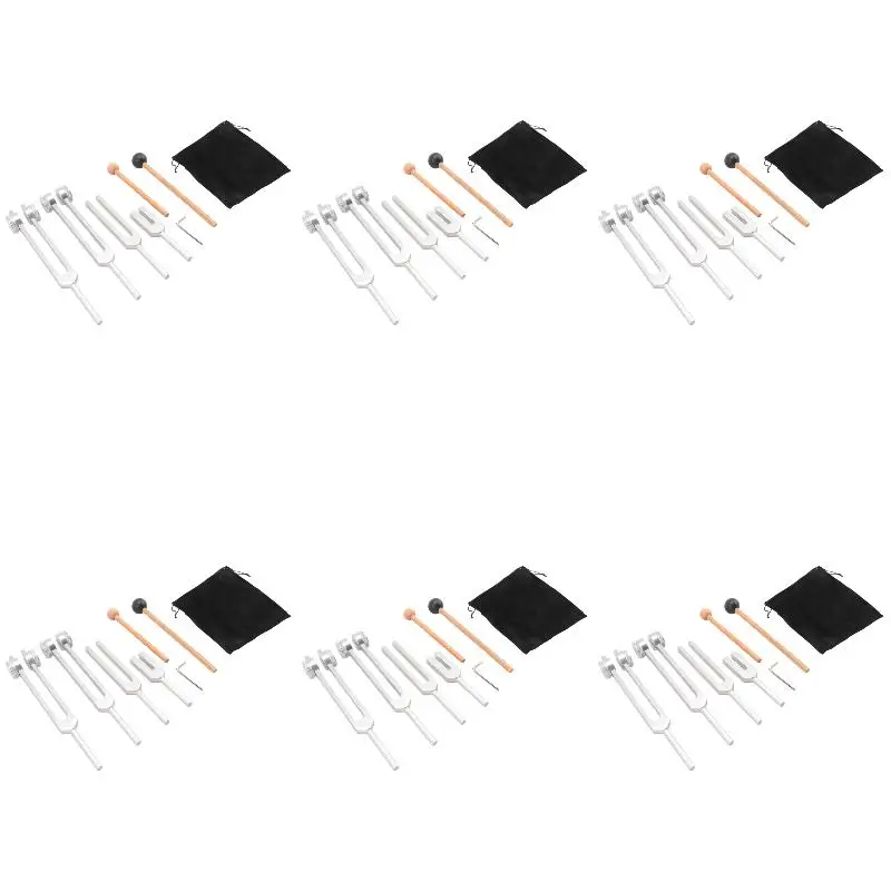 6Pack X(4Pcs Tuning Fork Set 128Hz 136.1Hz MI 528Hz 4096Hz for Healing Chakra Sound Therapy Reliever Stress