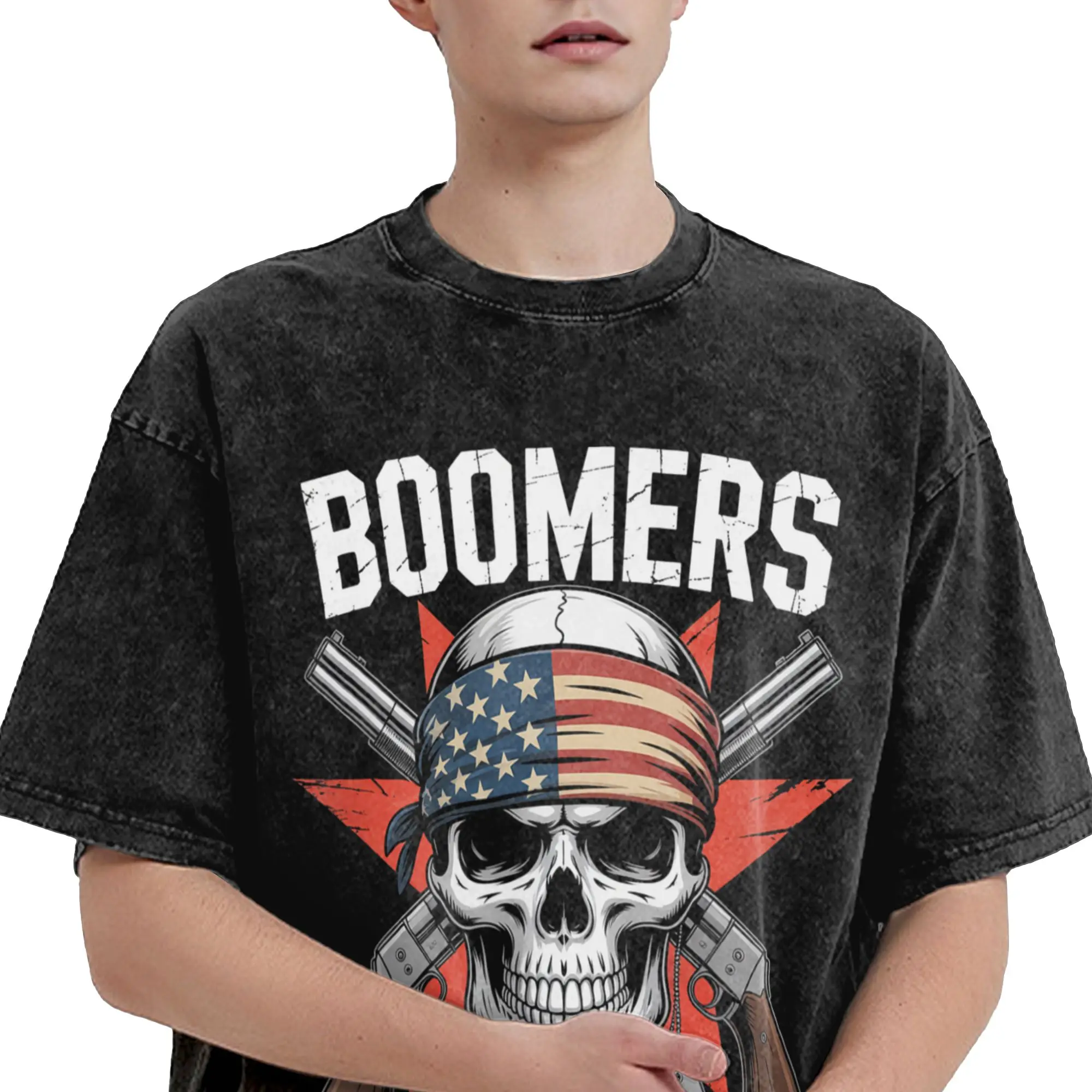Boomer Generation Badass Before  Washed T Shirt Man  Y2K Classic Casual T Shirts  Fashion Tee Shirt Pattern Plus Size Clothes