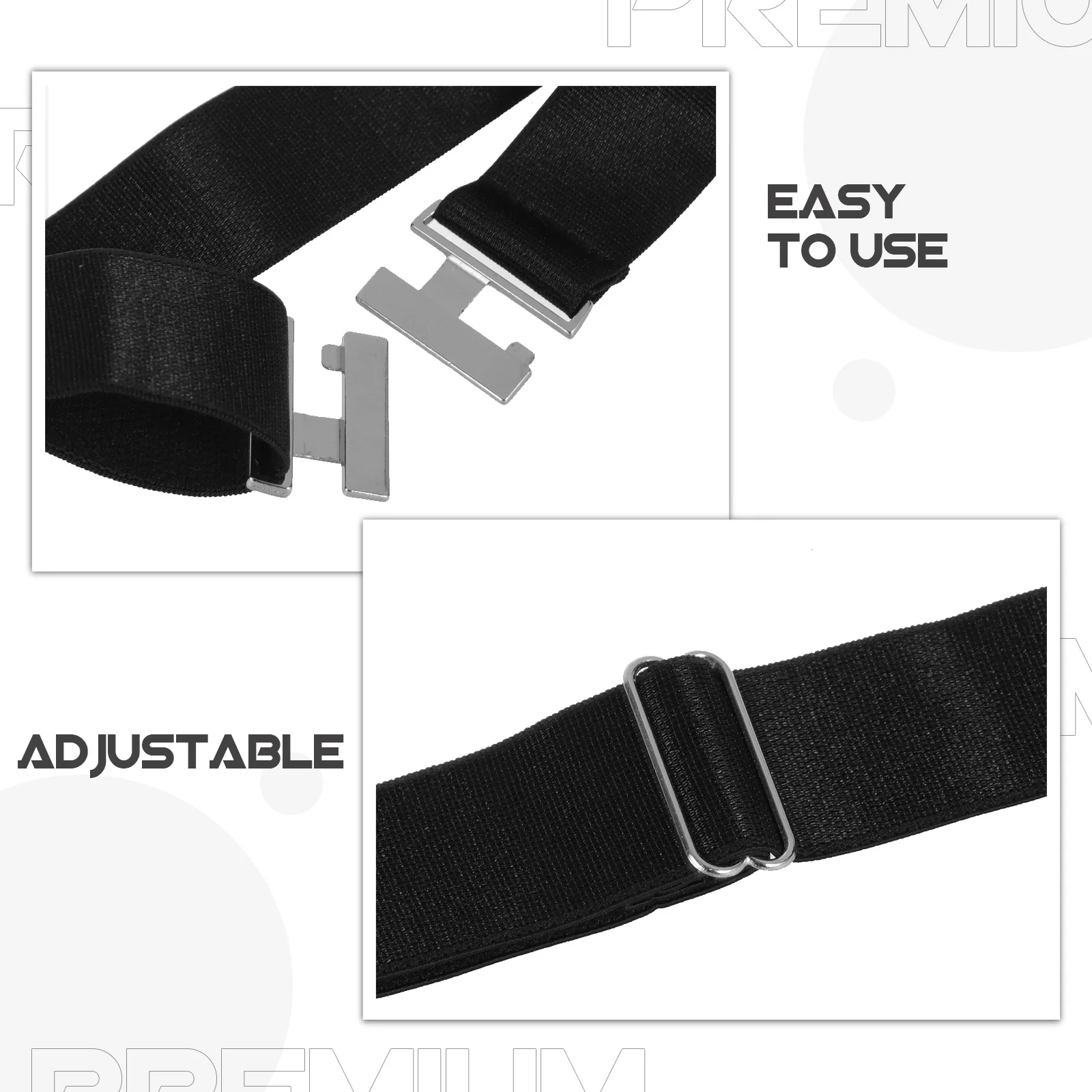 2 قطعة أحزمة رباط الفخذ الكبيرة للنساء عالية المرونة قابلة للتعديل غير قابلة للانزلاق حزام البقاء مثالي لأحزمة الجوارب #5