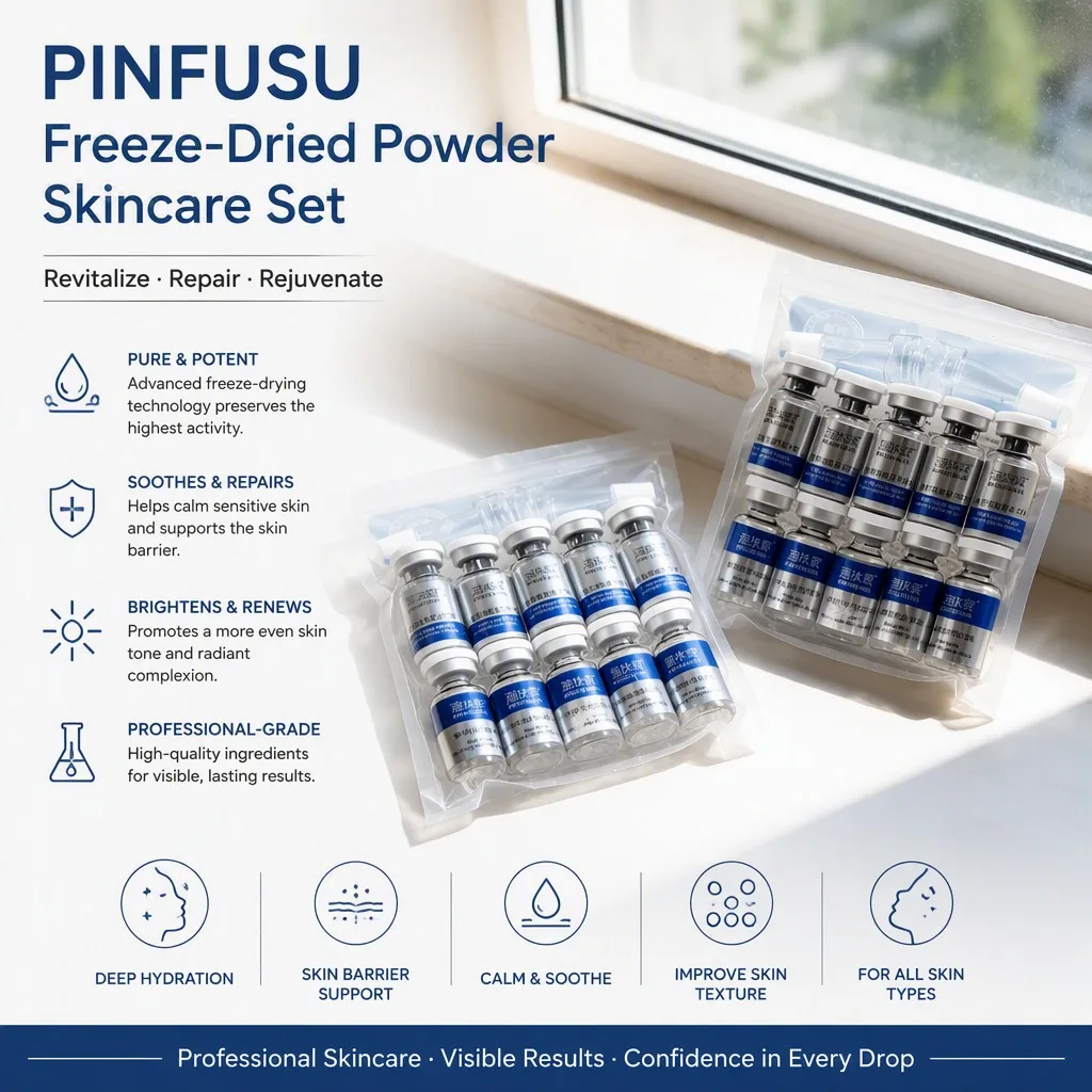 5 Pairs Blue Copper Peptide Ghk-cu Freeze-dried Powder Ampoule Serum Skin Booster Moisturizing Rejuvenating Skin Care