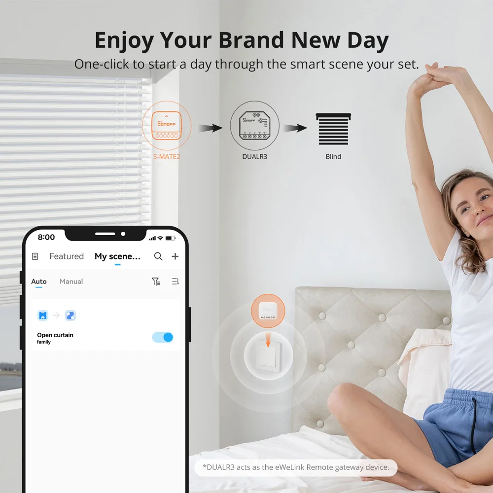 SONOFF S-MATE2 المتطرفة التبديل ماتي التحكم المحلي الميكانيكية التبديل دعم حجم صغير اتجاهين eWeLink التحكم عن بعد عبر MINIR4