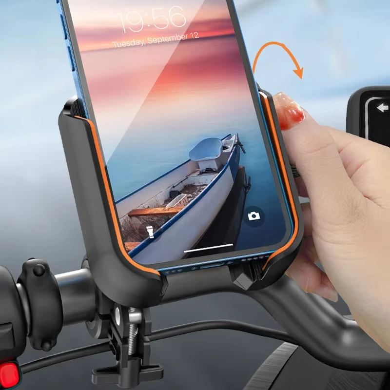 Motorcycle Bike Phone Holder Shock Absorbe Handlebar Mount Clip for Mobile Phone Stand Shockproof