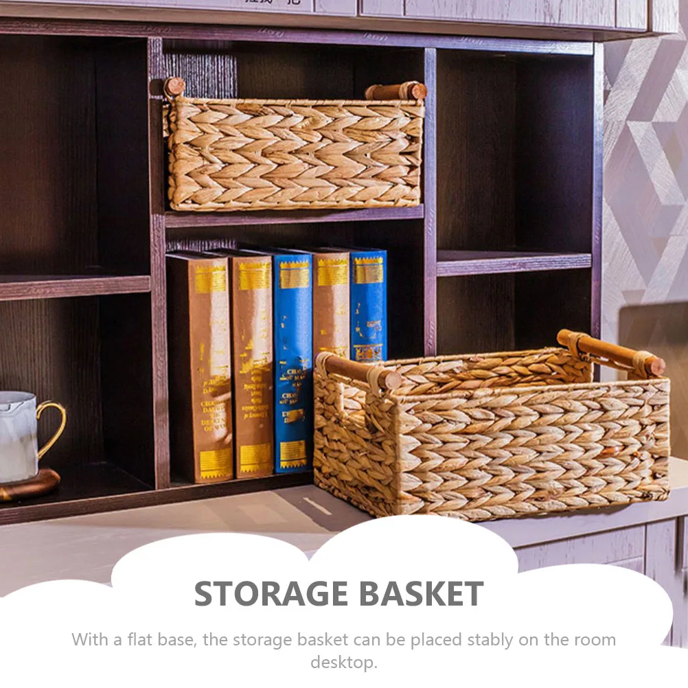 

1pcs Vintage Style Rattan Woven Storage Desktop Organizer Sundries Holder Home Supplies Decorative Basket Household Organizer