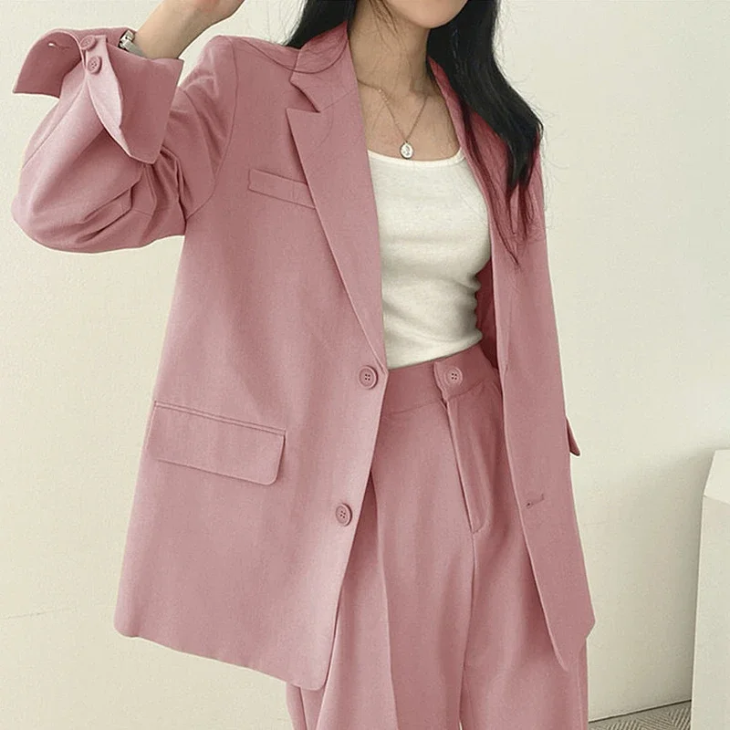 

2025 Fashion 2 Piece Sets Women Outfits Spring Autumn New in Korean Pants Sets Commuter Elegant Suit Coat Women Jacket Colorful