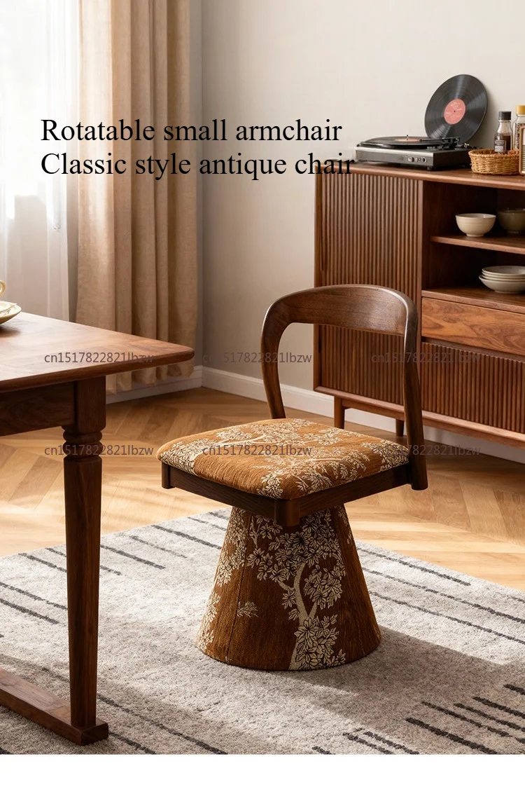 Nordic Modern Brown Checkered Accent Chair Multi-Function for Bedroom Dining Vanity and Lounge Seating
