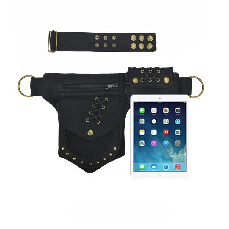 

Fashion Retro Rivet Fanny Pack for Men Women Multifunctional Outdoor Sports Messenger Bag