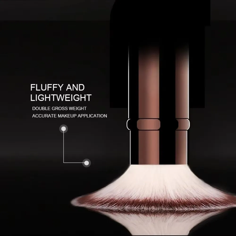 Trendy zachte naadloze afwerking borstel kunstvezel gladde make-up borstel natuurlijke dubbele kop poederborstel make-up tool