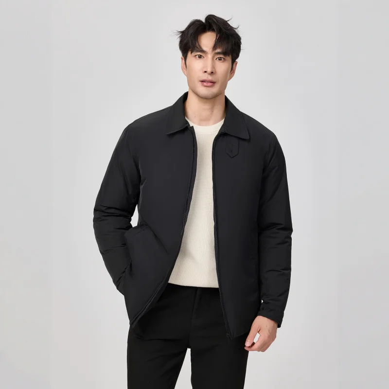 GIOIOMen's Down Jacket，Autumn and Winter High Quality White Duck Down Filling Lapel Lightweight Casual Down Jacket Jacket