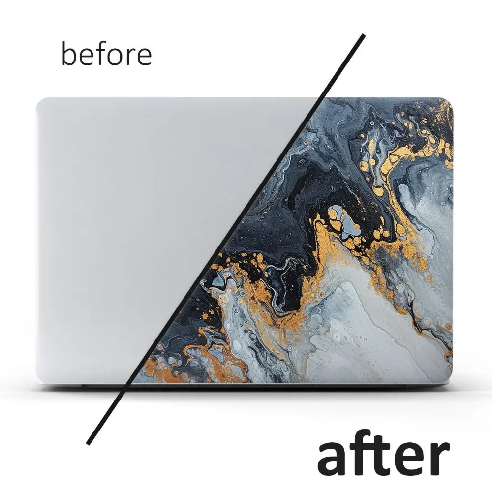 DIY A + C الجانب 15 بوصة ملصقات الكمبيوتر المحمول جلود مقاوم للماء رخامي الملمس غطاء الكمبيوتر المحمول الجلد مقاومة للخدش PVC #3