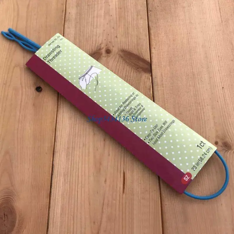H7ED Plastic Elastic Belt Rope Band Drawstring Cord Threader Threading Tool Sewing Accessories Random Color