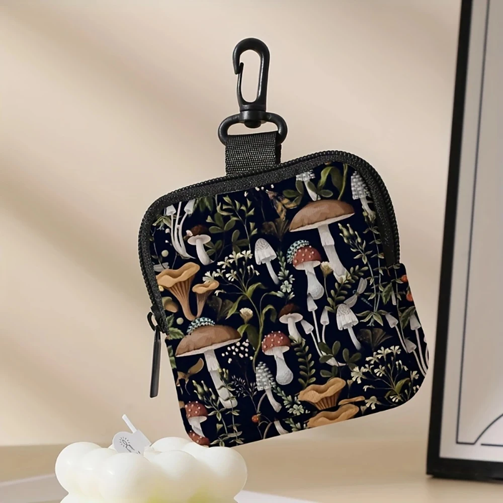 1pc, Ideal Choice for Mushroom Patterned Large Capacity Coin Wallets, Digital Printed Coin Wallets, Storage Bags, and Gifts