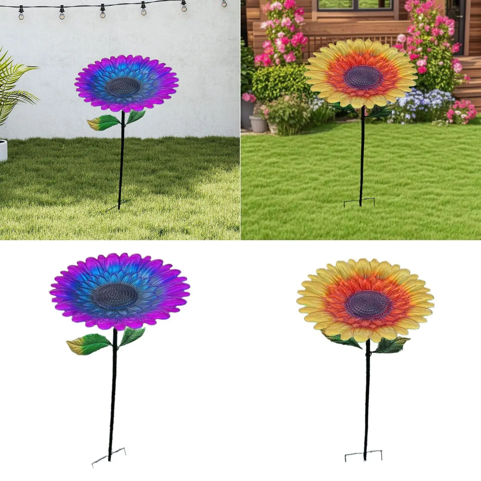 

Flower Birdfeeder Bath Metal for Bird Lovers for Patio Courtyard Backyard