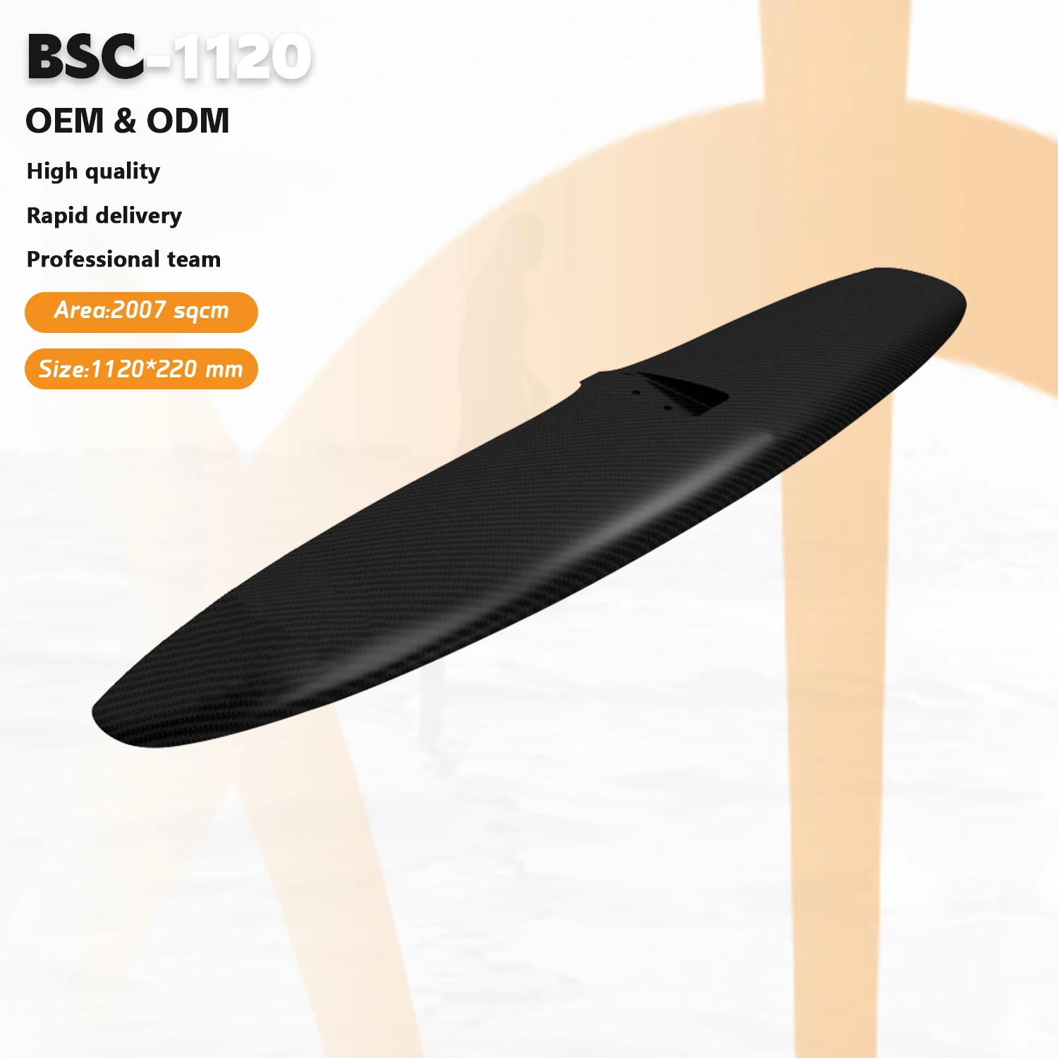 

High Lift BSC 1120 Foil Front Wing Hydrofoil SUP Surf And Dock Start Easy Takeoff Carbon Wing Smooth Glide And Lift Efficiency