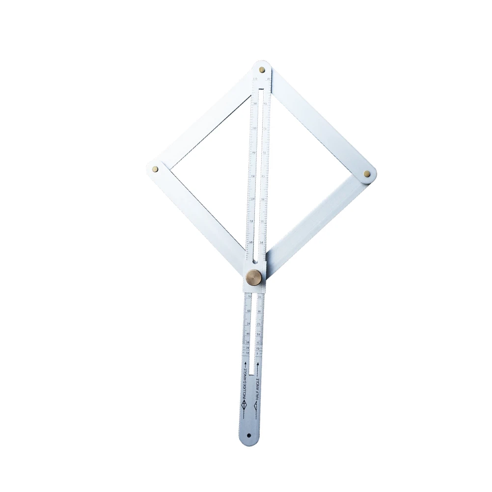Aluminum Alloy Angle Diagonal Measuring Tool Silver Adjustable Durable Anti-Oxidation Strong Metal Build For Construction