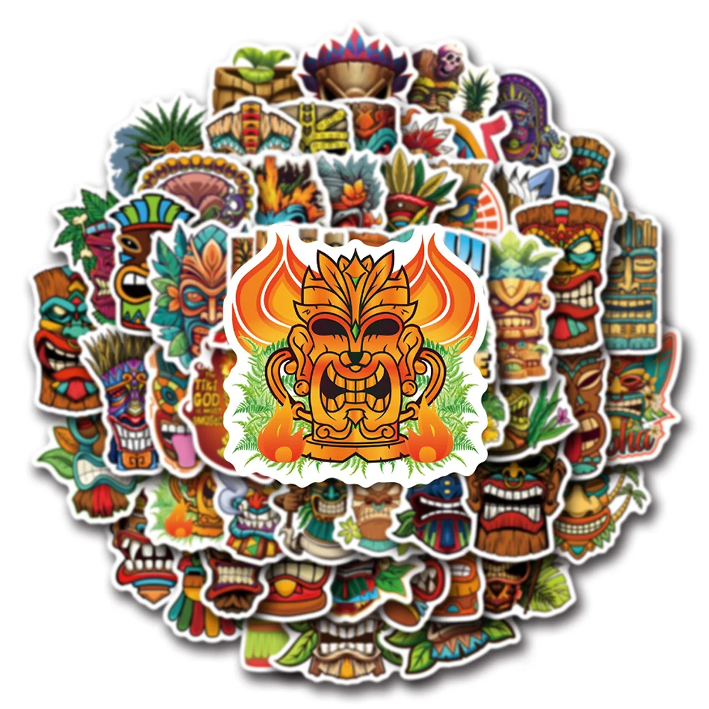 

10/30/55PCS TiKi Totem Cartoon Graffiti Stickers Waterproof DIY Skateboard Laptop Phone Car Bike Cool Decoration Sticker Packs