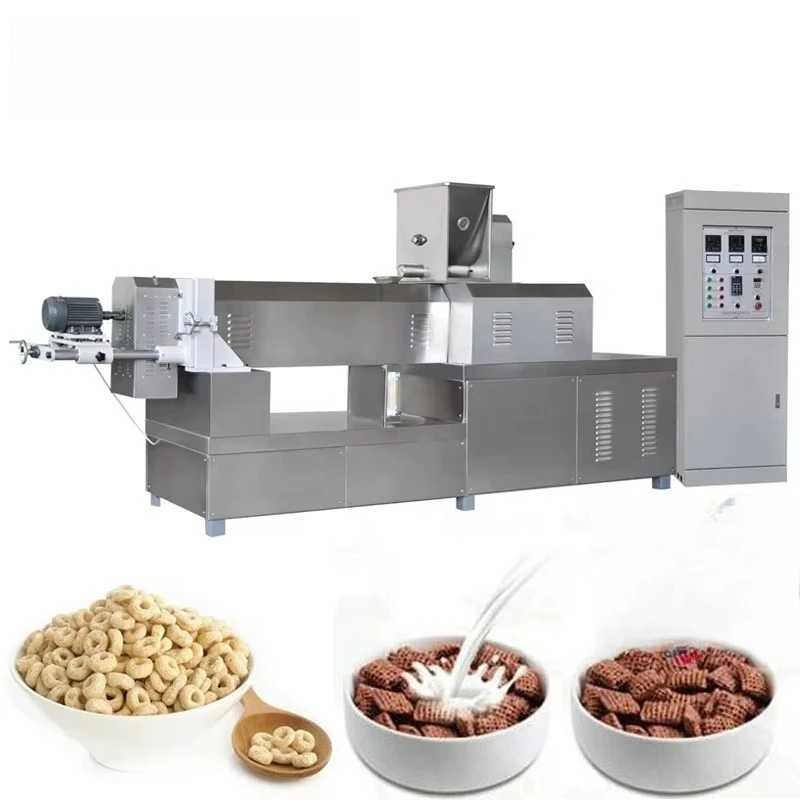خط معالجة رقائق الذرة الأوتوماتيكي آلات صنع وجبات خفيفة من حبوب الذرة كوكو بوبس الإفطار