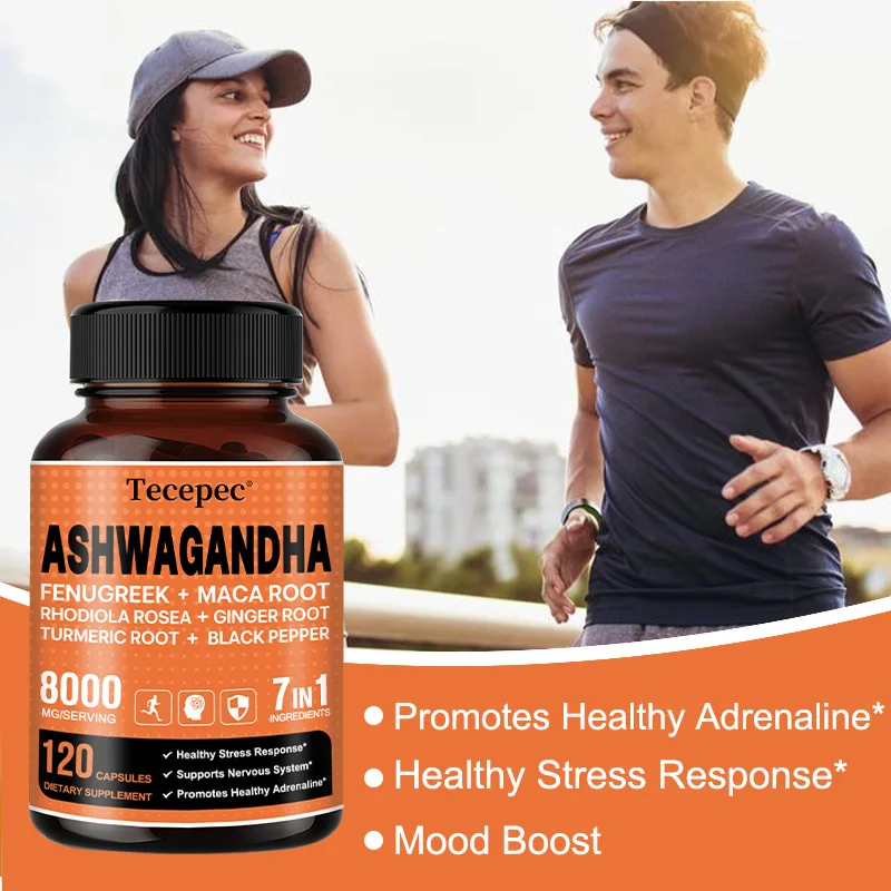 Organic Ashwagandha Capsules - Release Stress and Enhance Mood, Boost Adrenaline Health, Support Immune Health