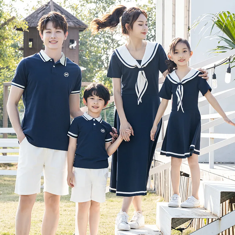 

Beach Family Matching Outfits Vacation 2024 Mom and Daughter Summer Dress Resort Couple Look Dad and Son Sea Holiday Clothes Set