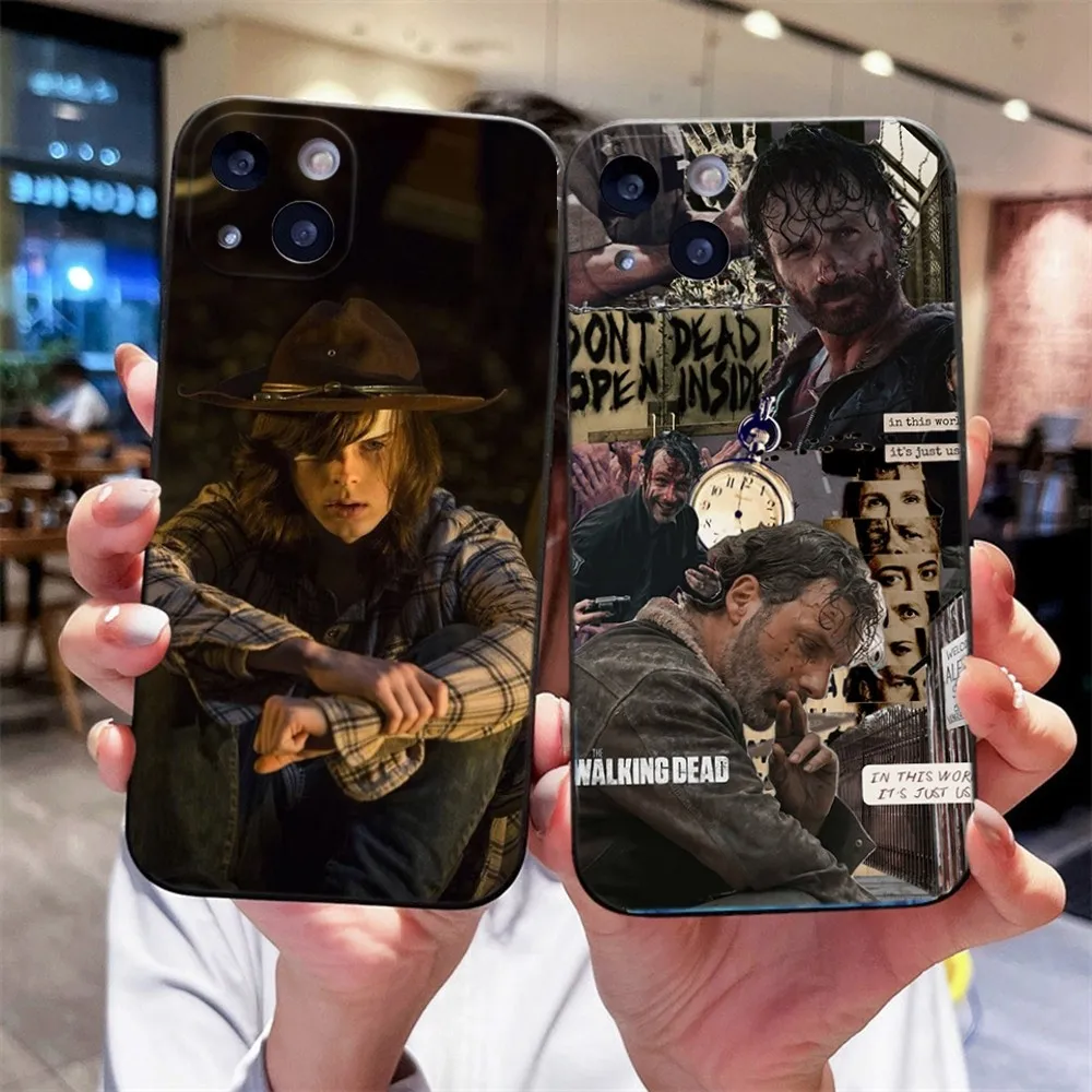 TV The Walking D-Dead Phone Case For iPhone 14,13,12 Mini 11 Pro XR,X,XS,MAX 6S,7,8 Plus Silicone Cover Soft black