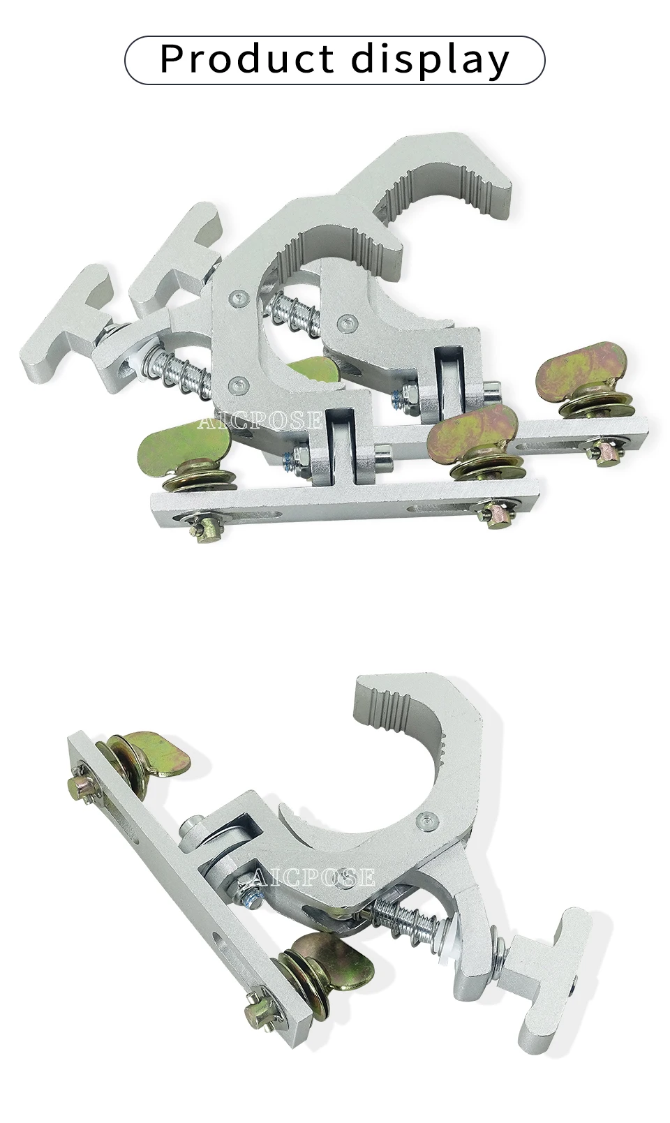 Cast Aluminum Lamp Hook Moving Head Lamp Special Load-Bearing 150KG Suitable for Pipe Diameter 42-61MM