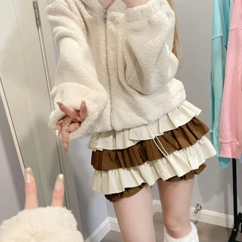 Minigonna Kawaii da donna Y2K estetica giapponese gonna torta dolce moda estiva tutto fiammifero volant gonna abito da ballo Lolita da donna