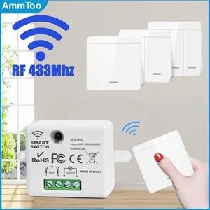 Remote control intelligent wireless switch, switch wall panel, mini relay receiver, LED light house, fan lamp, 433mhz, rf 86, 220v 8 Main Sales Wall Switch - №7