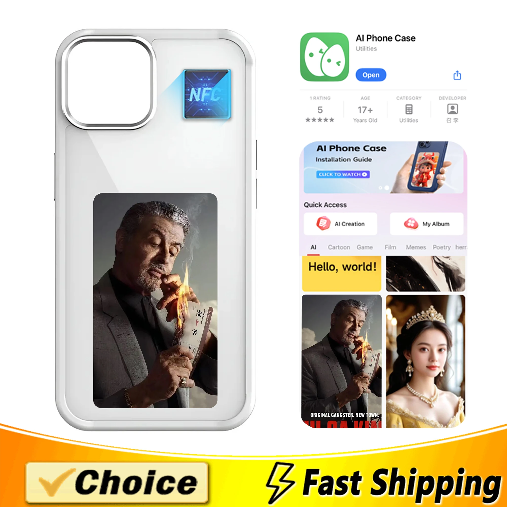 

NFC Variable Pattern Phone Case For iPhone 13 15 14 Pro Max E-ink Screen DIY Smart Anime Characters Draw Couple Phone Cover