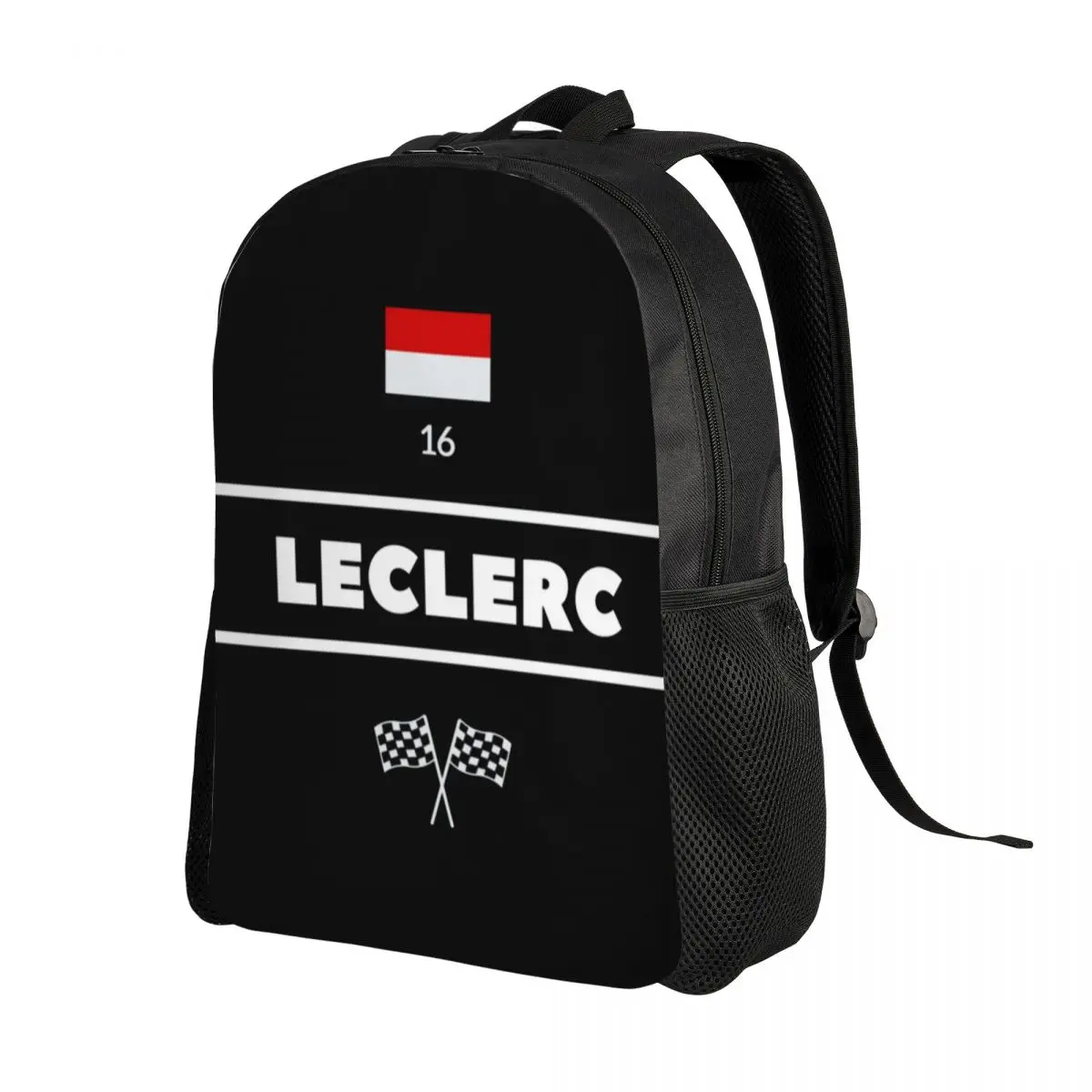 Custom LEC16 Racing Driver Star Backpacks for Women Men College School Students Bookbag Fits 15 Inch Laptop Motorsports Bags