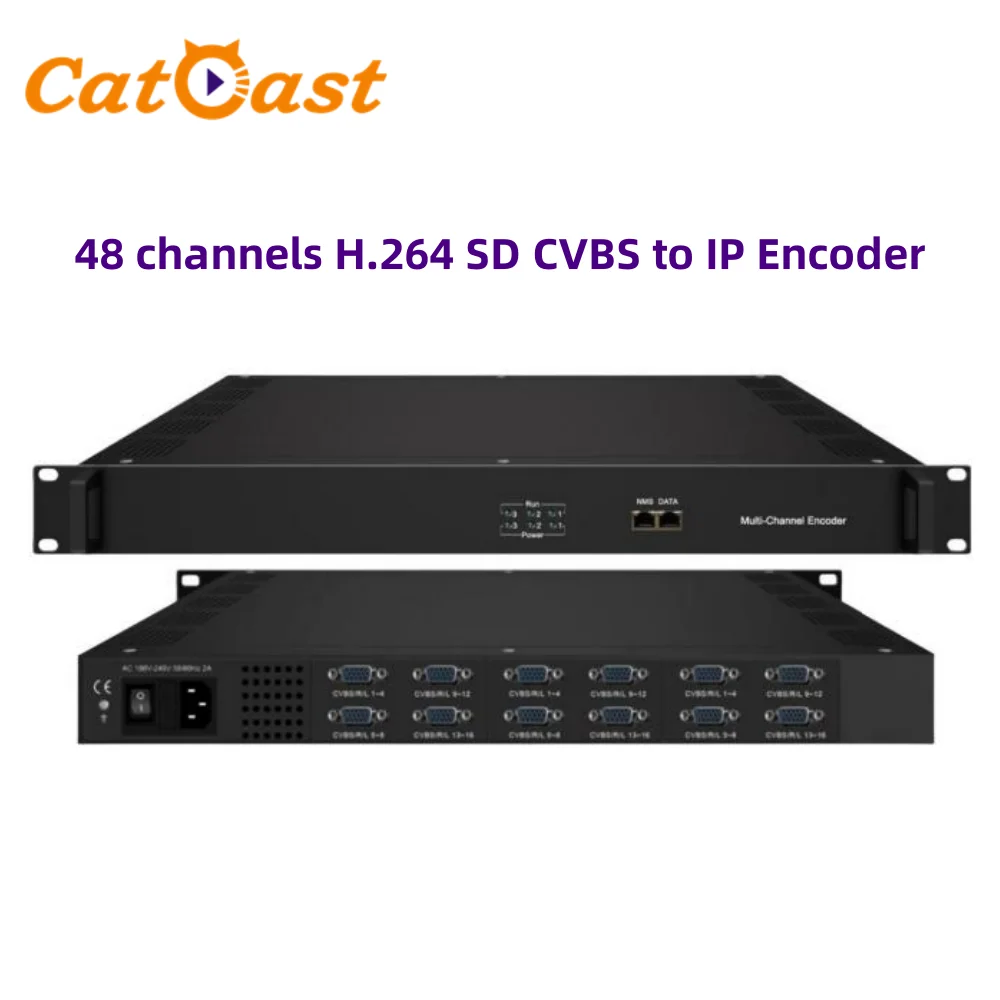 CATV 16/32/48 channels MPEG-4 H.264 SD SD Audio & Video CVBS to IP Encoder