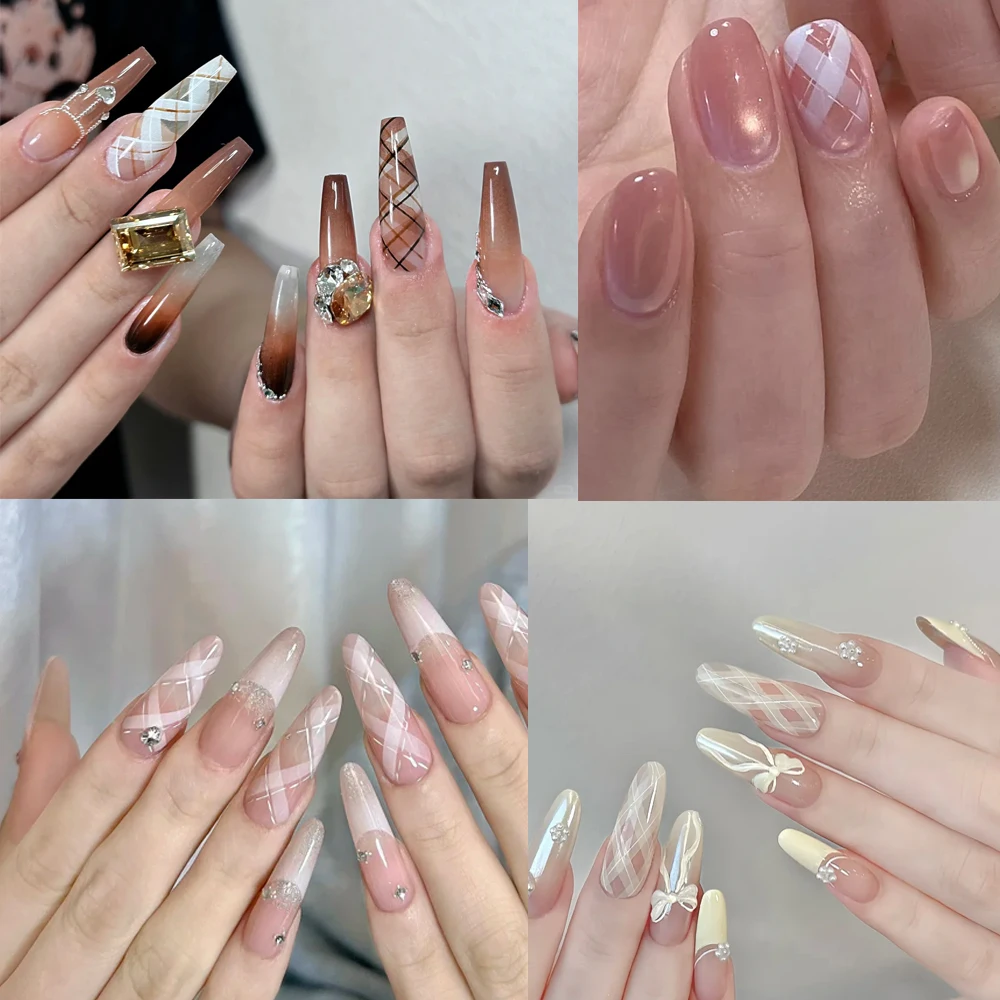 4 rouleaux/ensemble ruban blanc pour Nail Art, pour modèles à carreaux/français, conseils de manucure, rubans de masquage, largeur 5mm/12mm, autocollants, décoration des ongles