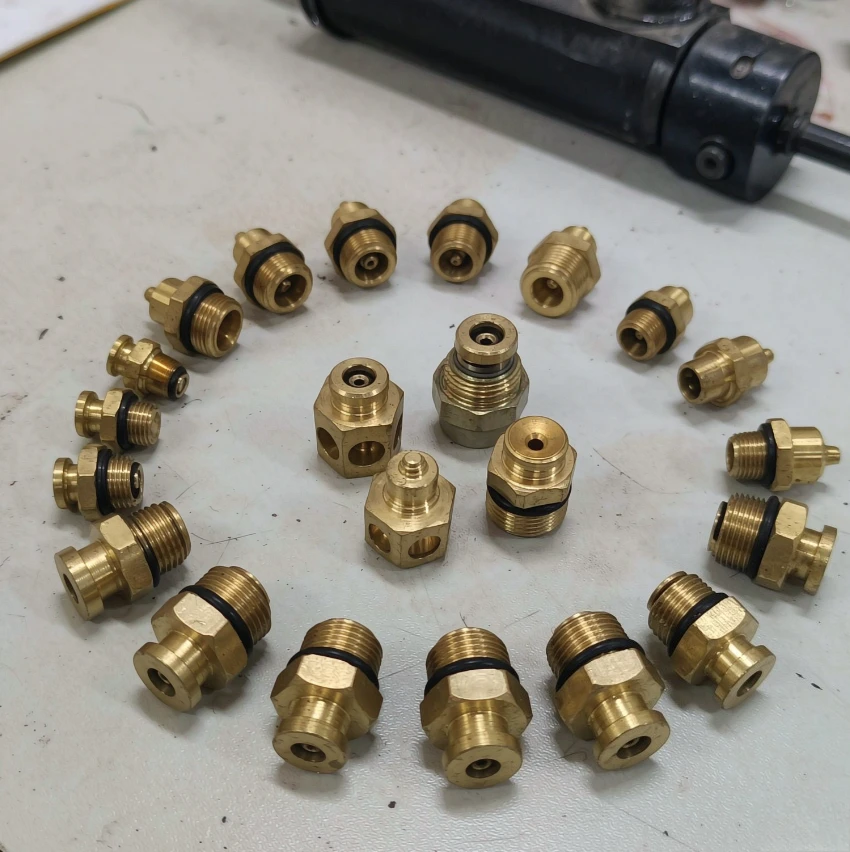 Inflation Nozzle with O-Ring Seal for Air Shaft, Multiple Tip Styles Flat/Round/Flared, Heavy Duty Pneumatic Parts