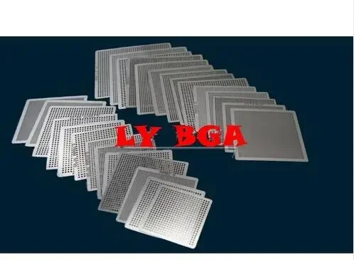 Universal Direct Heating BGA Stencils 27pcs with Holder Template Holder Heated Fixture Reball Jig for SMT SMD Chips Reballing