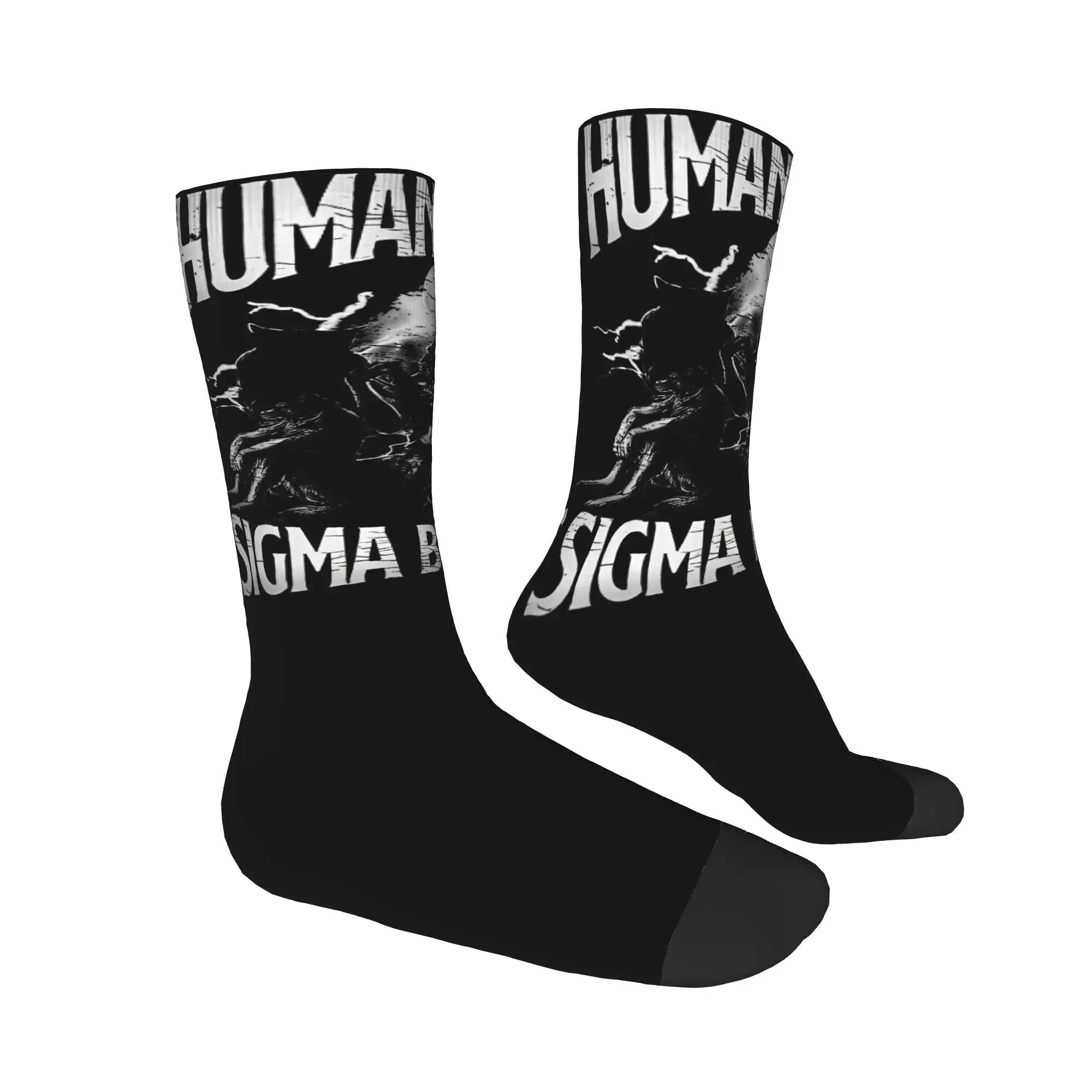 Calcetines estampados de diseño de pata de arranque humana por Día Sigma By Night, Merch para ropa de fiesta, absorbentes de sudor