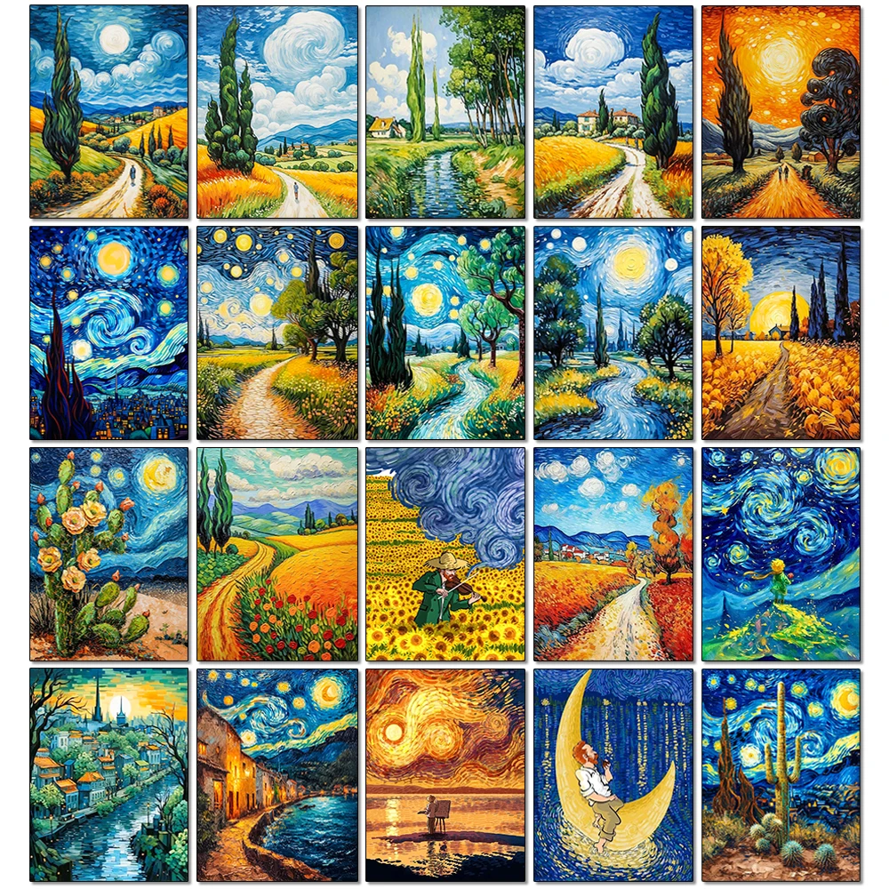 DIY 5D-Kunst-Diamant-Malerei-Set, wunderschöner bunter Sternenhimmel, Diamanten, Malerei, Kunsthandwerk für Wanddekoration, rahmenlos