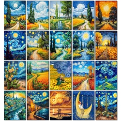 DIY 5D Art Full Diamond Painting Set Beautiful Colorful Starry Sky Diamonds Painting Art Craft for Wall Decoration Frameless