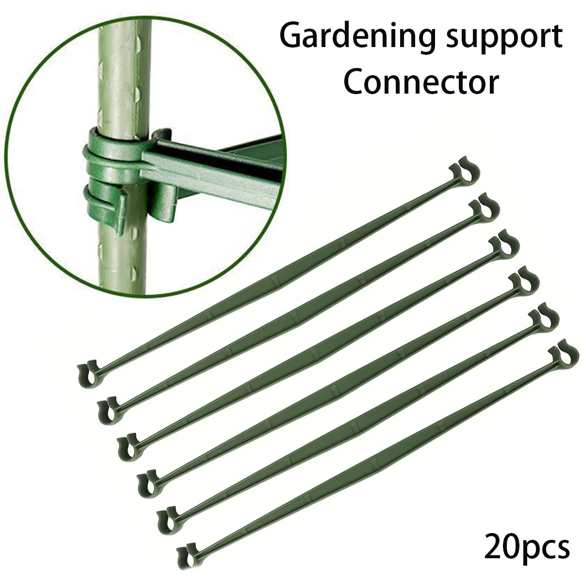 30cm Climbing Vine Connecting Rods, 20pcs Clip-on Connecting Rods, Garden Support Rods, Cucumber Trellis/Grape Trellis