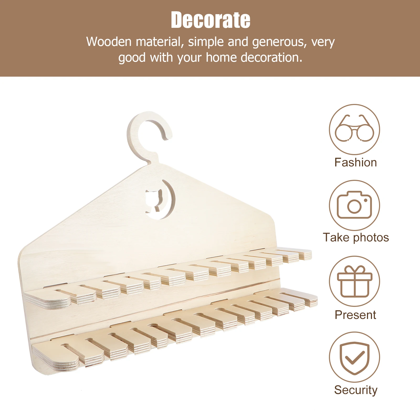 

Pet Holder Wall-mounted Storage Rack Fishing Pole Wooden Support Rod Cat Teaser Shelving