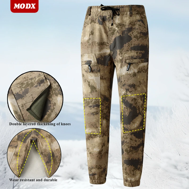 Winter Thick Cotton Coat Men Camouflage Jacket Cold Prevention Warmth Work Clothes with Plush Pant Labor Protection Coverall