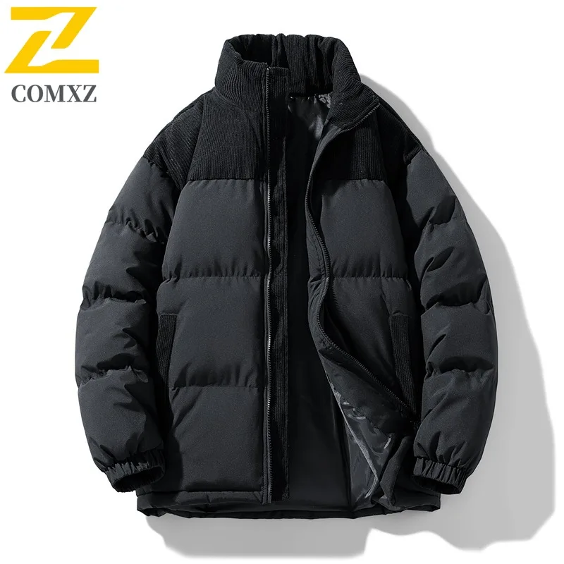 COMXZ Spring Autumn Men Cotton Work Jacket Windproof  Wrinkle Resistant Thickened Coat Fashion Casual Zip Up Outerwear New 2025