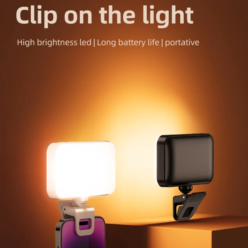 Portable LED Selfie Light Adjustable 3 Light Modes 360Degree Rotation Phone Selfie Lights Clip for Cell Phone IPad Laptop Camera