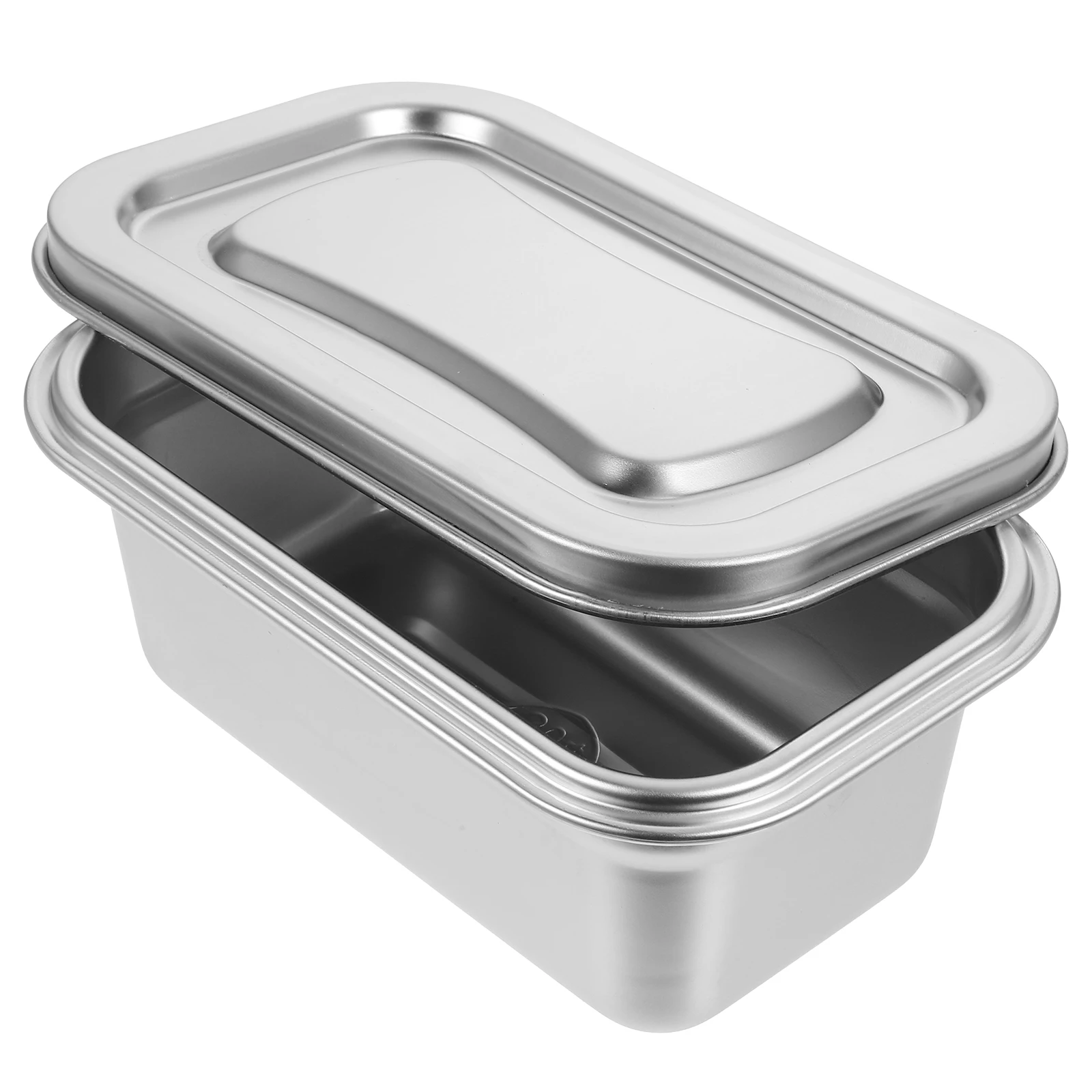 

Stainless Steel Ice Container Cream Box Storage Freezer Containers Food Refrigerator Tub Dessert Fridge Lid Steel Lids Metal Bin