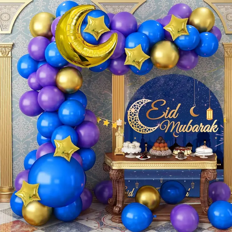 78 stücke Eid Mubarak Luftballons Hintergrund Ramadan Kareem Dekoration Ramadan Mubarak Islamischen Muslimischen Glücklich Eid Festival Party Liefert